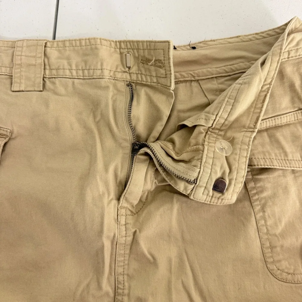 Skort Womens 6 Cargo Utility Pockets Cotton Blend Khaki Tan Casual